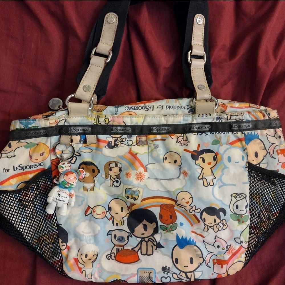 Paradiso mamma Mia lesportsac Tokidoki tote bag purse baby angel dog guitar